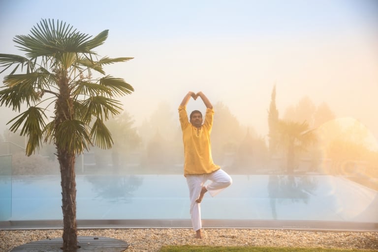 Meditative Atmosphäre beim Yoga